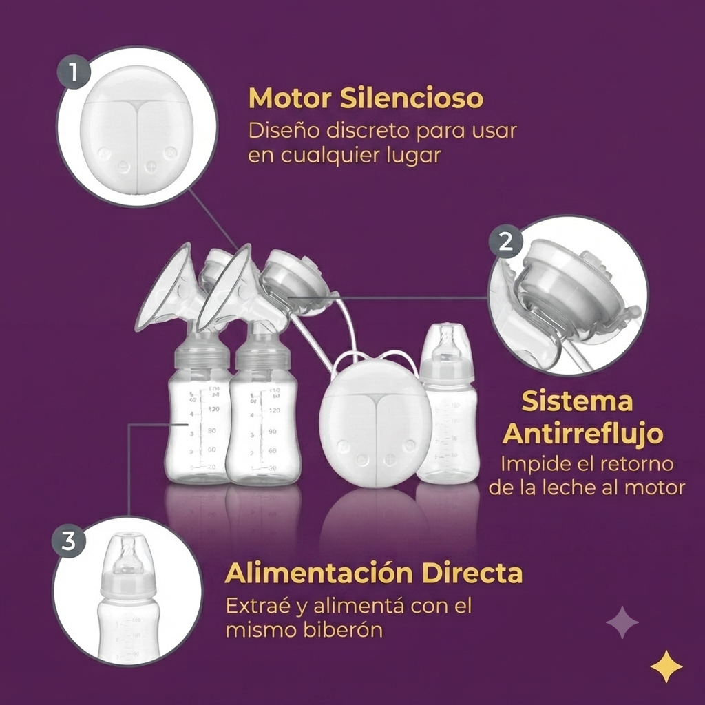 EXTRACTOR DE LECHE MATERNA DOBLE-50% OFF-ENVÍO GRATIS